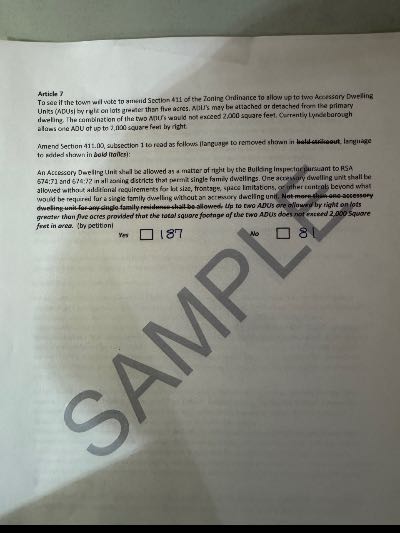 Zoning - Petition Article 7