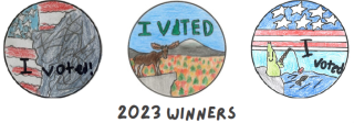 Three I Voted stickers